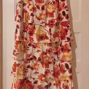 Custom Layered Floral Maxi Skirt
